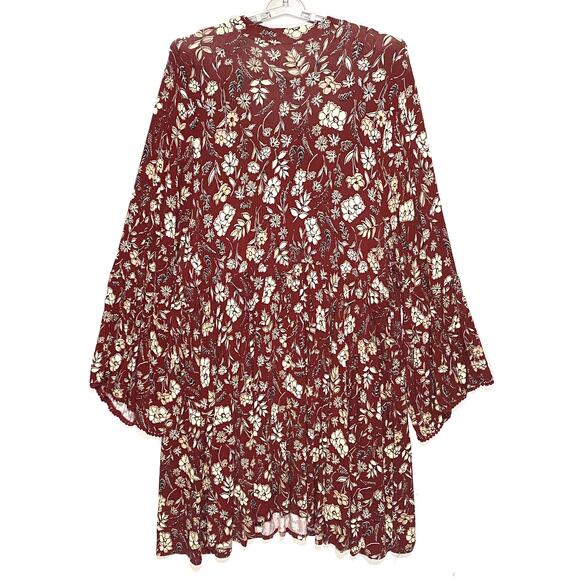 Torrid Super Soft Knit Mini Jersey Mock Neck Skater Dress 5X Bell Sleeves Floral - Picture 2 of 8